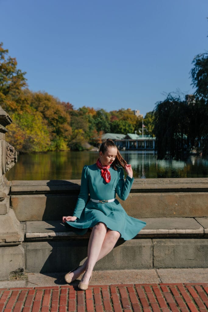 Dark Aqua Formal 80s Dress