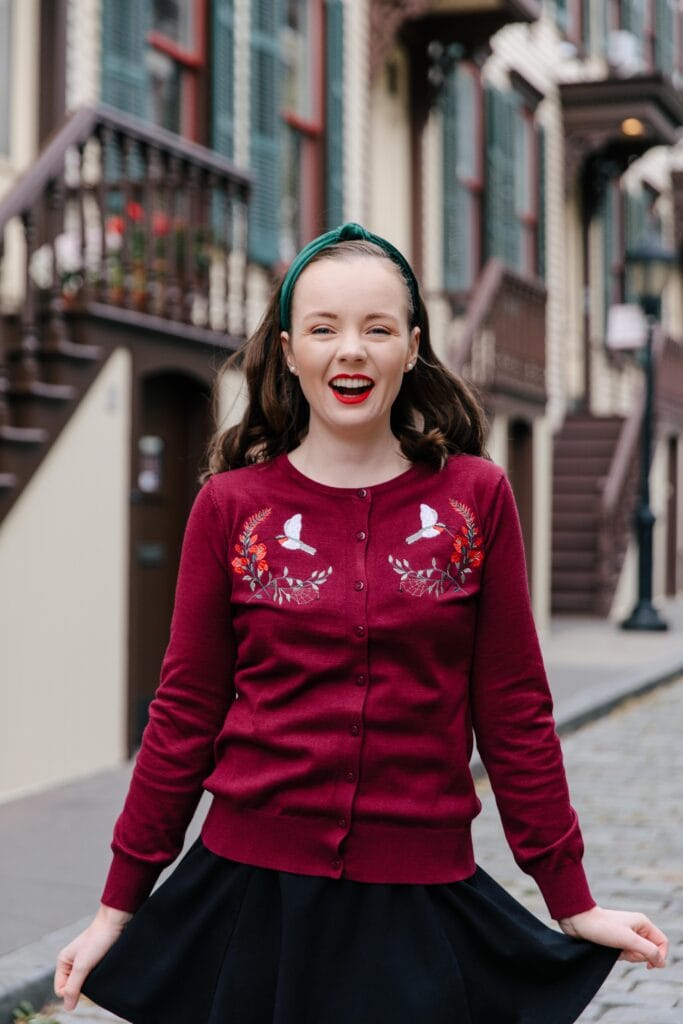 Embroidered Cardigan Holiday Style