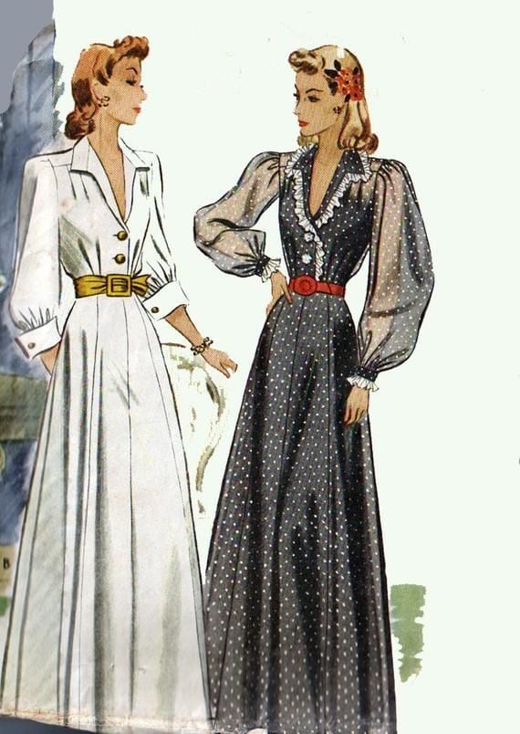 Drawing from a Glamorous 1940s sewing pattern